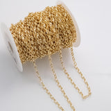 5mm Rolo Oval Chain Ion Plated Brass Chain - Tarnish Resistant Wholesale 1 yard per order 5x7mm
