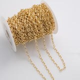 5mm Rolo Oval Chain Ion Plated Brass Chain - Tarnish Resistant Wholesale 1 yard per order 5x7mm