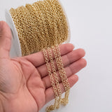 4mm Rolo Round Chain Ion Plated Brass Chain - Tarnish Resistant Wholesale 1 yard per order