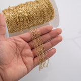 paperclip 3x6mm CCC Ion Plated Brass Chain - Tarnish Resistant Wholesale 1 yard per order