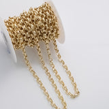 6x8mm Oval CCC Ion Plated Brass Chain - Tarnish Resistant Wholesale 1 yard per order