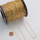 Paperclip 3x9mm CCC Ion Plated Brass Chain - Tarnish Resistant Wholesale 1 yard per order