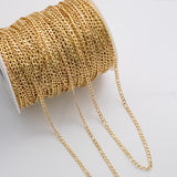 4mm Figaro CCC Ion Plated Brass Chain - Tarnish Resistant Wholesale 1 yard per order