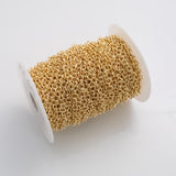6mm Round Rolo Chain Ion Plated Brass Chain - Tarnish Resistant Wholesale 1 yard per order