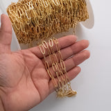 4x14mm CCC Ion Plated Brass Chain - Tarnish Resistant Wholesale 1 yard per order