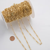 4x14mm Figaro CCC Ion Plated Brass Chain - Tarnish Resistant Wholesale 1 yard per order