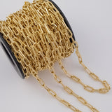 Paperclip Chain 9x19mm CCC Ion Plated Brass Chain - Tarnish Resistant Wholesale 1 yard per order