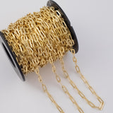 Flattened Paperclip Chain 6x14mm Ion Plated Brass Chain - Tarnish Resistant Wholesale 1 yard per order