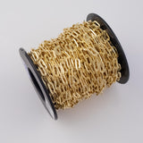 Flattened Paperclip Chain 6x14mm Ion Plated Brass Chain - Tarnish Resistant Wholesale 1 yard per order