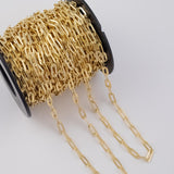 Flattened Paperclip Chain 6x14mm Ion Plated Brass Chain - Tarnish Resistant Wholesale 1 yard per order