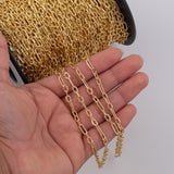 3.5mm Figaro Italian Chain Long and Short Ion Plated Brass Chain - Tarnish Resistant Wholesale 1 yard per order