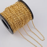 3mm Rectangle CCC Ion Plated Brass Chain - Tarnish Resistant Wholesale 1 yard per order