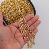 3mm Rectangle CCC Ion Plated Brass Chain - Tarnish Resistant Wholesale 1 yard per order