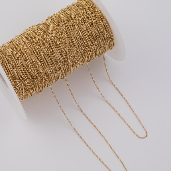 1.5mm Rolo CCC Ion Plated Brass Chain - Tarnish Resistant Wholesale 1 yard per order