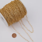 5mm Heart CCC Ion Plated Brass Chain - Tarnish Resistant Wholesale 1 yard per order