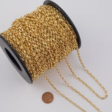 3mm Rectangle CCC Ion Plated Brass Chain - Tarnish Resistant Wholesale 1 yard per order