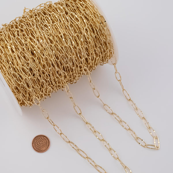6mm paperclip CCC Ion Plated Brass Chain - Tarnish Resistant Wholesale 1 yard per order