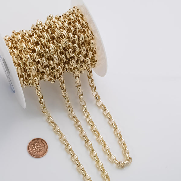 6x8mm Oval CCC Ion Plated Brass Chain - Tarnish Resistant Wholesale 1 yard per order