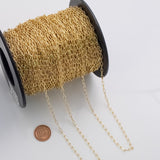 Paperclip Chain Round 3x6mm Ion Plated Brass Chain - Tarnish Resistant Wholesale 1 yard per order