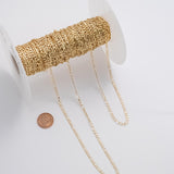 3mm Figaro CCC Ion Plated Brass Chain - Tarnish Resistant Wholesale 1 yard per order