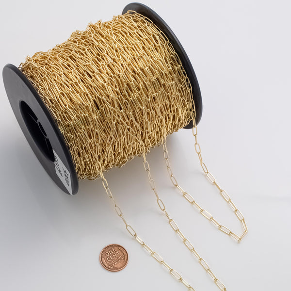 3x10mm Paperclip CCC Ion Plated Brass Chain - Tarnish Resistant Wholesale 1 yard per order