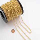 Textured Oval Chain 4x5mm CCC Ion Plated Brass Chain - Tarnish Resistant Wholesale 1 yard per order