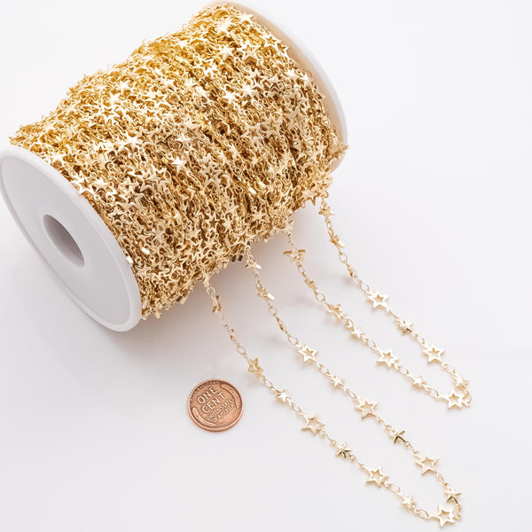 Star CCC Ion Plated Brass Chain - Tarnish Resistant Wholesale 1 yard per order