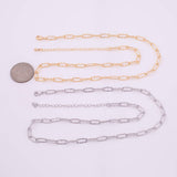 16" Hammered Paperclip Necklace 14k Gold Plated Ion Silver Necklace Hammered Paperclip Necklace 4x11mm
