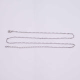 18" 14k Gold Plated Ion Necklace Double Flat Chain Silver 2mm Chain