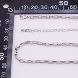 18" Rectangle Necklace 14k Gold Plated Ion Silver Necklace Rectangle Necklace 3mm