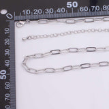 16" 14k Gold Plated Ion Satellite Necklace Paperclip Chain Silver 4x10mm Chain