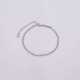 Charm Bar Bracelet Gold Silver Bracelet Rolo Chain 2.5mm