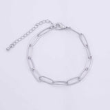 Charm Bar Bracelet Gold Silver Bracelet Paperclip 5x14mm