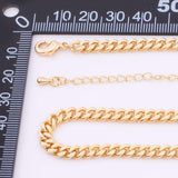 16" 14k Gold Plated Ion Silver Necklace Cuban Curb Chain Necklace 5mm