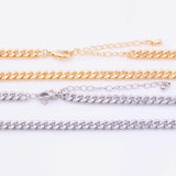 16" 14k Gold Plated Ion Silver Necklace Cuban Curb Chain Necklace 5mm