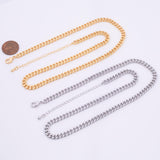 16" 14k Gold Plated Ion Silver Necklace Cuban Curb Chain Necklace 5mm