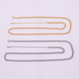 16" 14k Gold Plated Ion Silver Necklace Cuban Curb Chain Necklace 5mm
