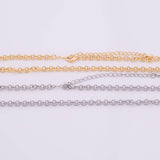 18" 14k Gold Plated Ion Necklace Charm Bar Necklace Rolo Round Necklace 4mm