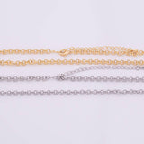 18" 14k Gold Plated Ion Necklace Charm Bar Necklace Rolo Round Necklace 4mm