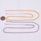 18" 14k Gold Plated Ion Necklace Charm Bar Necklace Rolo Round Necklace 4mm