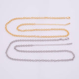 18" 14k Gold Plated Ion Necklace Charm Bar Necklace Rolo Round Necklace 4mm