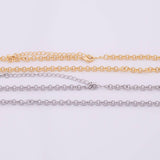 18" 14k Gold Plated Ion Necklace Charm Bar Necklace Rolo Round Necklace 4mm