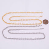 18" 14k Gold Plated Ion Necklace Charm Bar Necklace Rolo Round Necklace 4mm