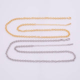 18" 14k Gold Plated Ion Necklace Charm Bar Necklace Rolo Round Necklace 4mm