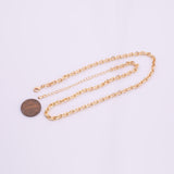 18" 14k Gold Plated Ion Necklace Charm Bar Necklace Faceted Oval 4x5.5mm
