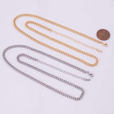 16" Cuban Chain Necklace Gold PVD Ion Plated Silver Necklace Charm Bar Necklace Cuban Curb Chain Necklace 3.5mm