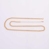16" Cuban Chain Necklace Gold PVD Ion Plated Silver Necklace Charm Bar Necklace Cuban Curb Chain Necklace 3.5mm