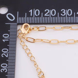 18k Gold Filled Charm Bar Bracelet Small Paperclip Bracelet