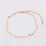 18k Gold Filled Charm Bar Bracelet Small Paperclip Bracelet