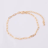 18k Gold Filled Charm Bar Bracelet Small Paperclip Bracelet